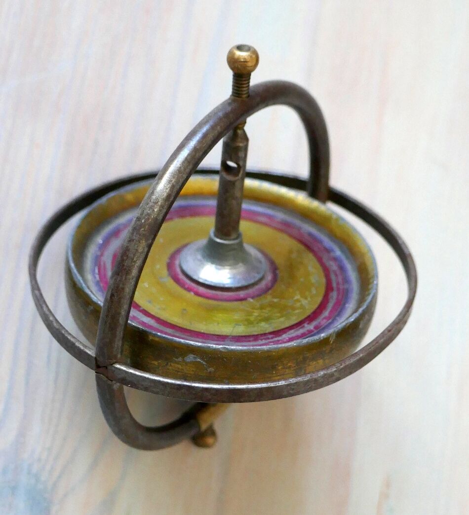 French-made metal gyroscopic top from the 50's.