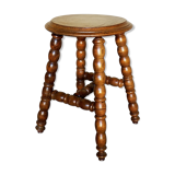 Vintage turned solid wooden stool