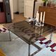 Table basse verre fumé pieds chromés