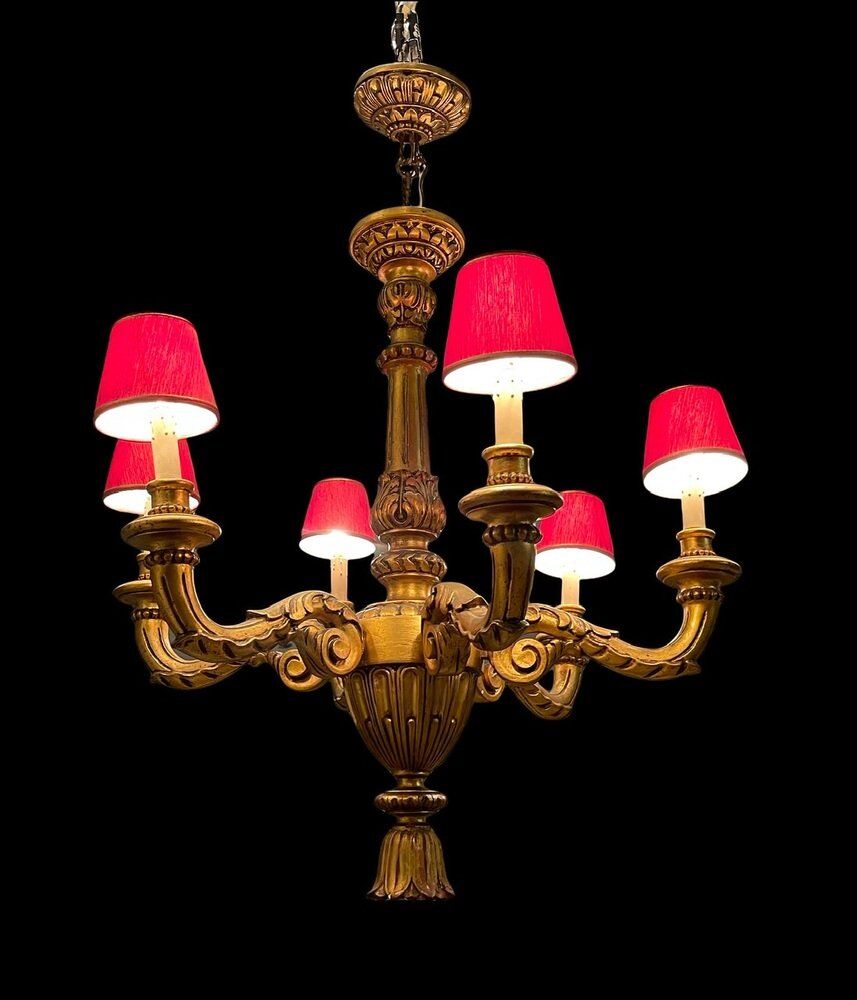 Lustre en bois doré doré