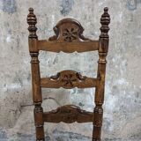Set of 4 wooden and straw chairs