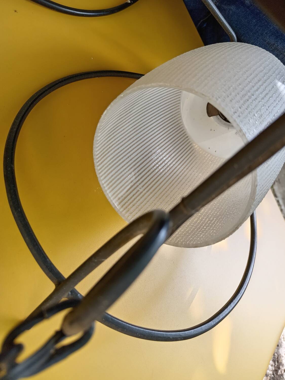 Pair of opaline glass pendant lights