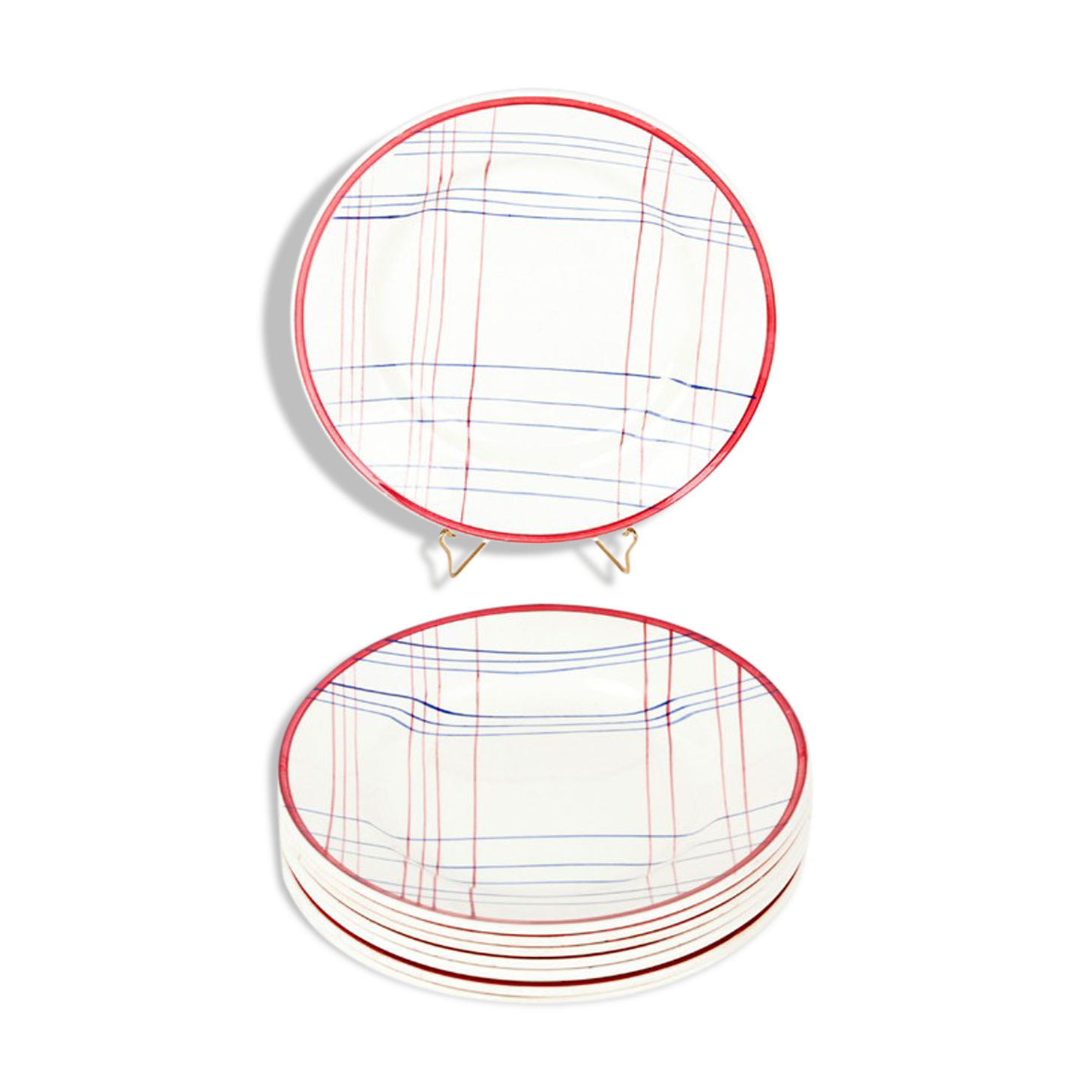 Lot of 8 plates to dessert gien France brigitte 1938-1960