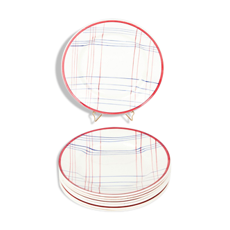 Lot of 8 plates to dessert gien France brigitte 1938-1960