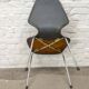 Set of Four Vintage Kitchen Chairs, Night Blue Leatherette with Chrome. 60s