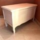 Vintage white wooden toy chest, children's storage or decorative bench