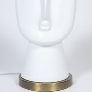 Pair of lamps in white and matt opaline, twentieth century