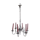 Lustre étain 6 branches