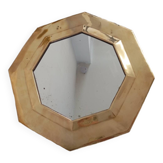 Gold octagonal mirror