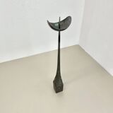 Large 47cm Brutalist Cast Iron Candle Holder by Manfred Bergmeister, Germany 1970