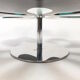 Mid century italian flower table chrome and glass, 1980s