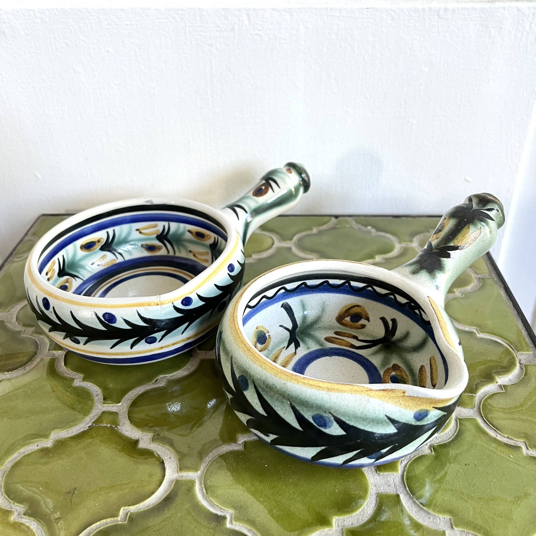Poêlons Keraluc 2 coupelles céramique vintage 1970