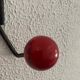 Vintage coat rack 1960 red balls 4 hooks - 44 x 13 cm