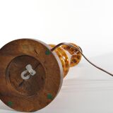 Scandinavian Modern Amber Glass Table Lamp by Miranda, 1970s