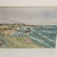 Tableau Oil on canvas - Atlantic coast landscape Cliffs signed Jouannea