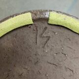 Brutalist German vase on a mid-century stand by Krösselbach Keramik, 1960s.