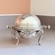 Antique English Silver-Plated Roll-Top Caviar Dish with Ram’s-Head Decoration
