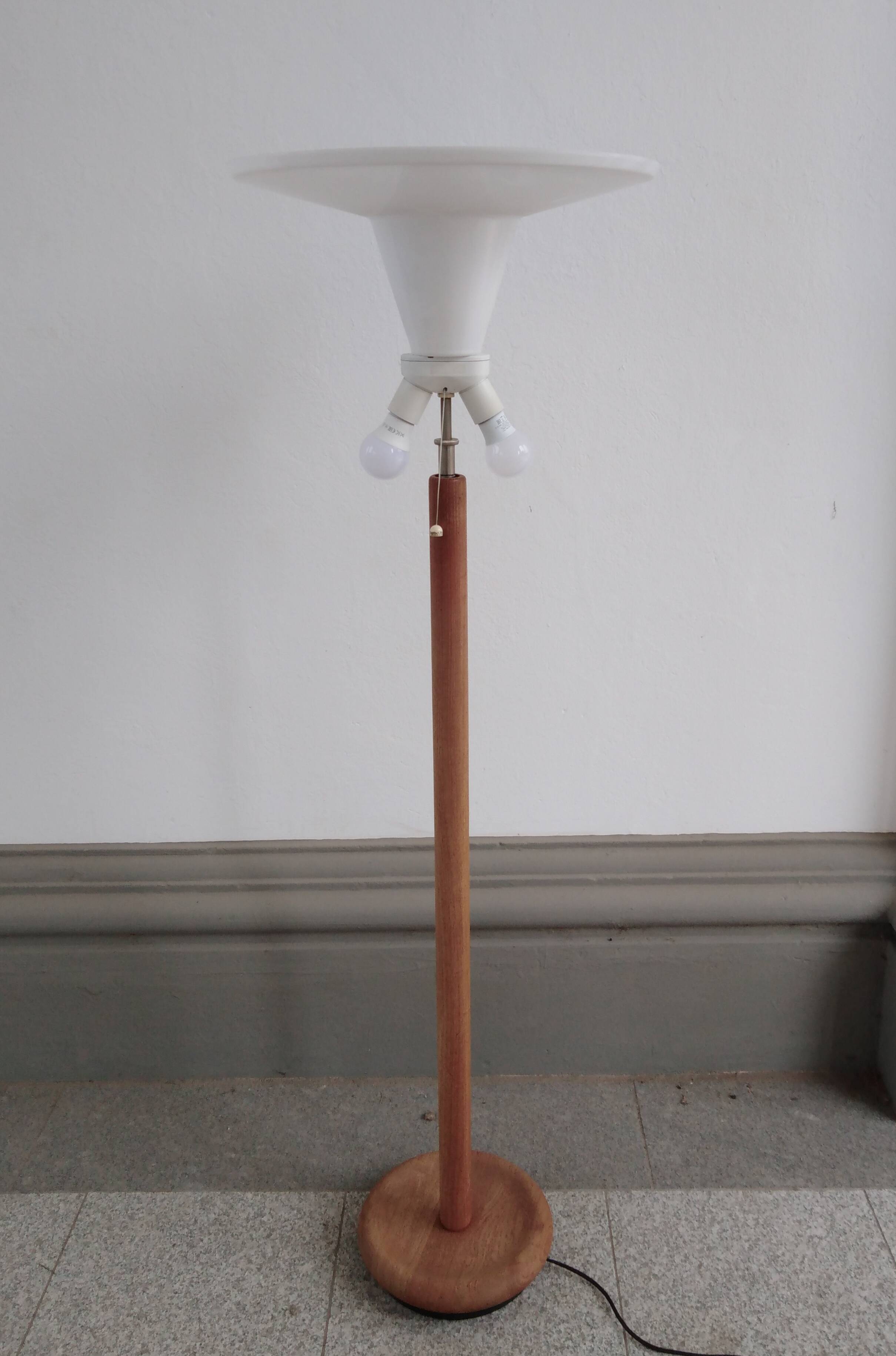 Lampadaire danois réglable de Domus en teck et laine