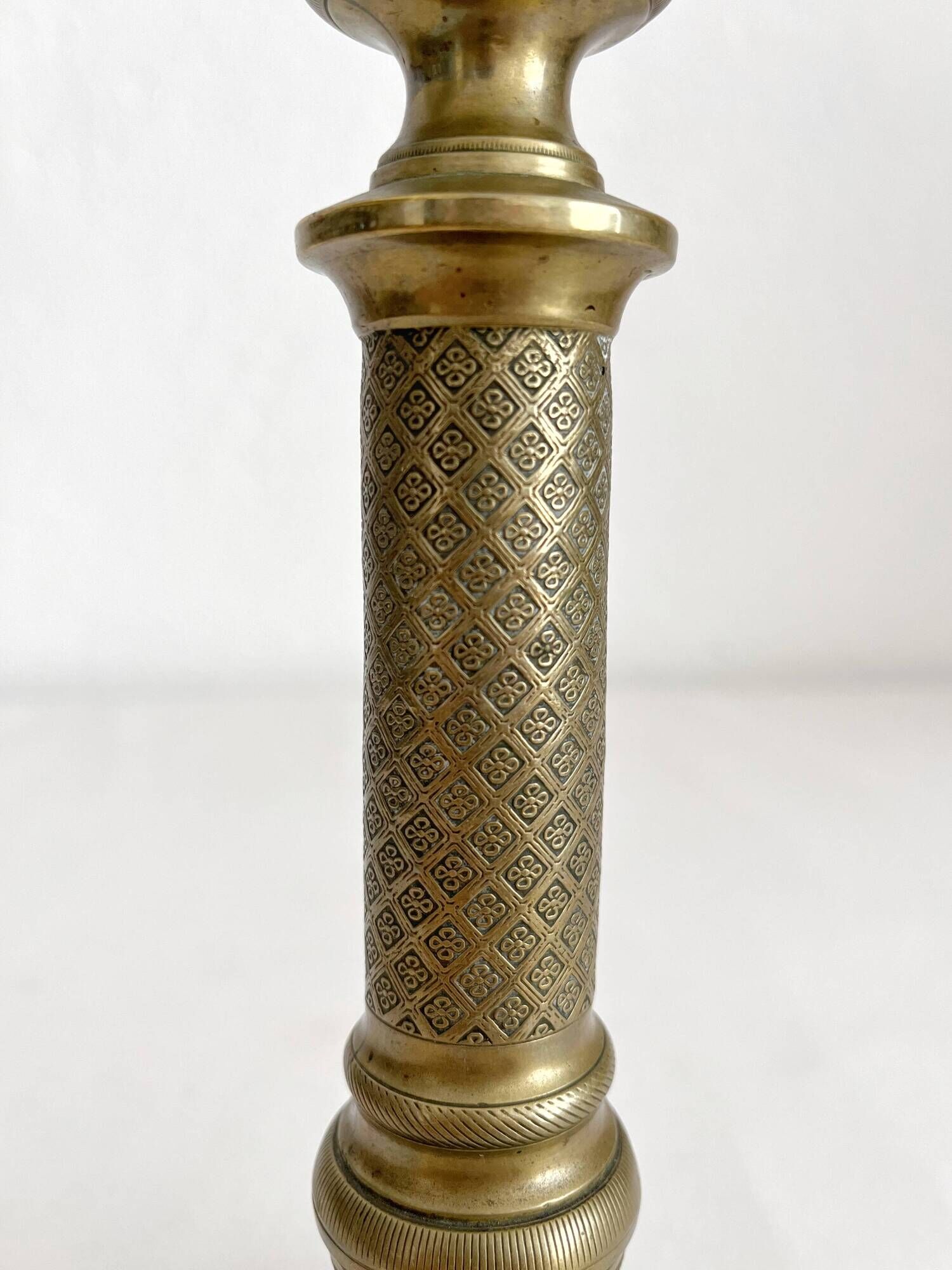 Antique brass candlestick candle holder decorated vintage