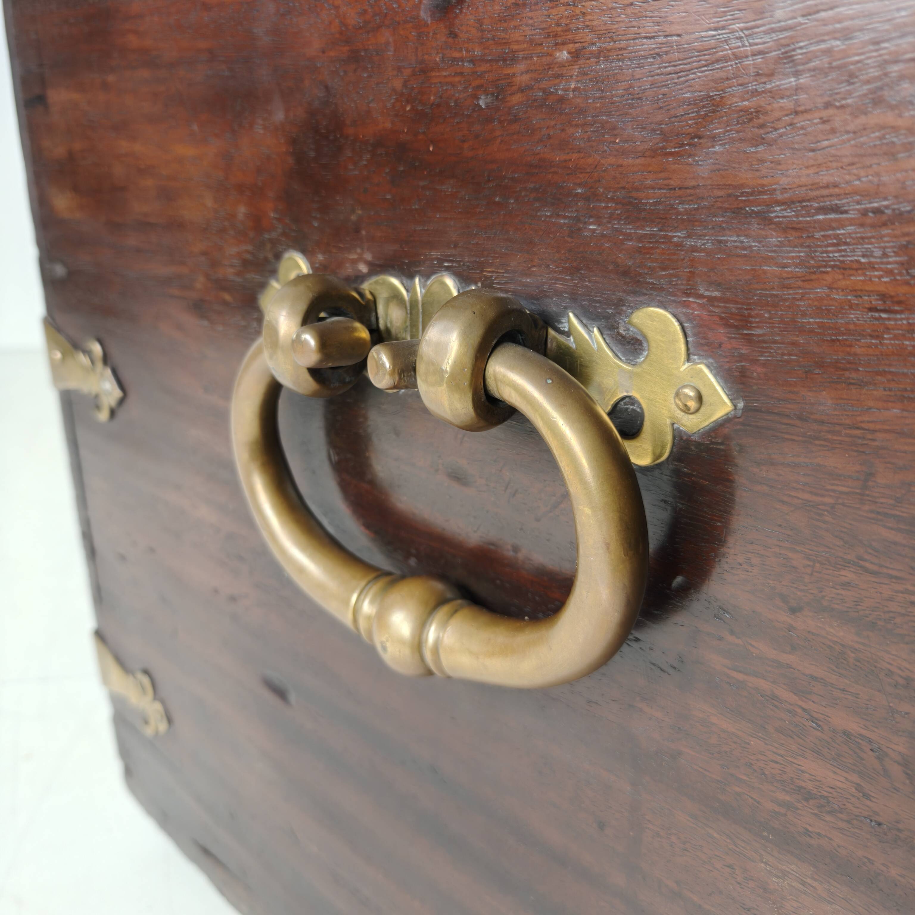 18th Century Dutch VOC Colonial Chest with Brass Mounts