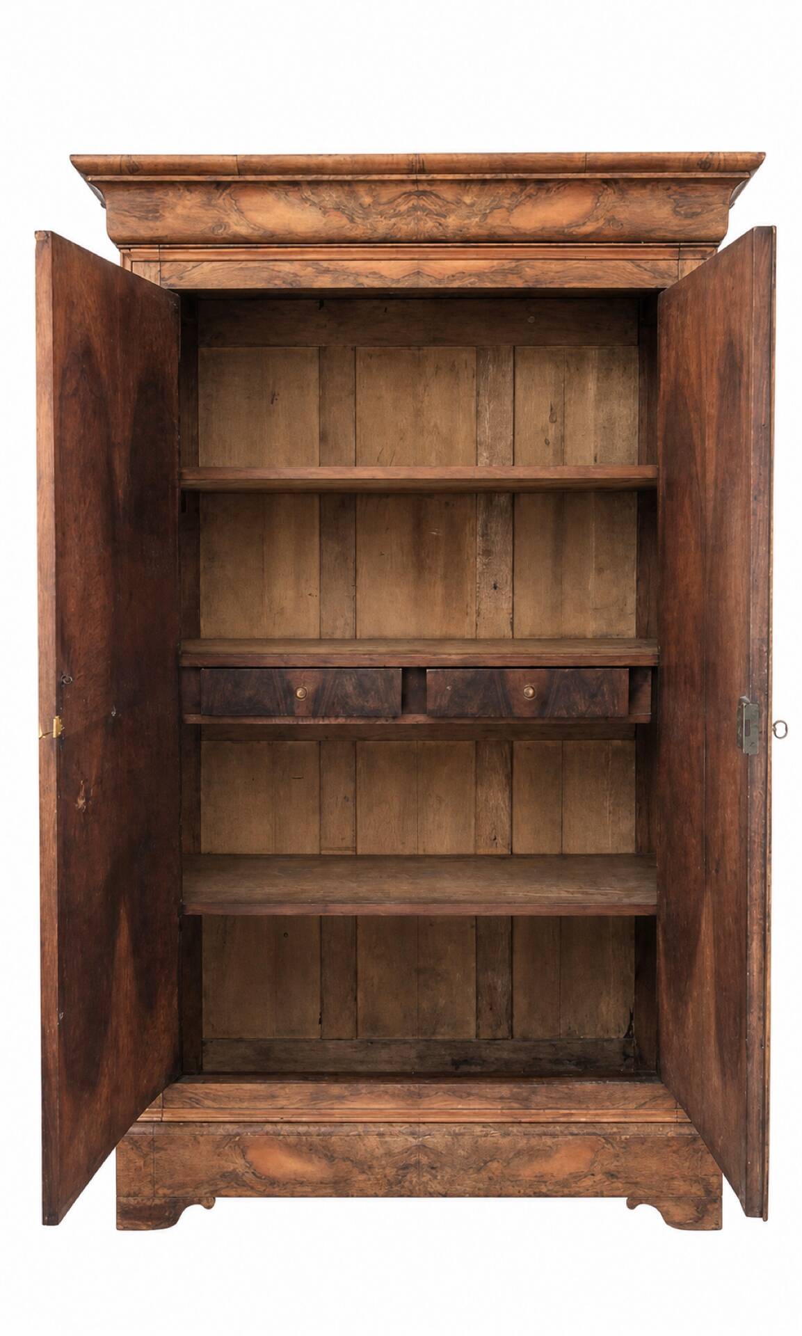 Louis-Philippe wardrobe in walnut burl – 19th century