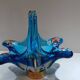 Vintage blown glass basket of Spanish art signed ROYO.