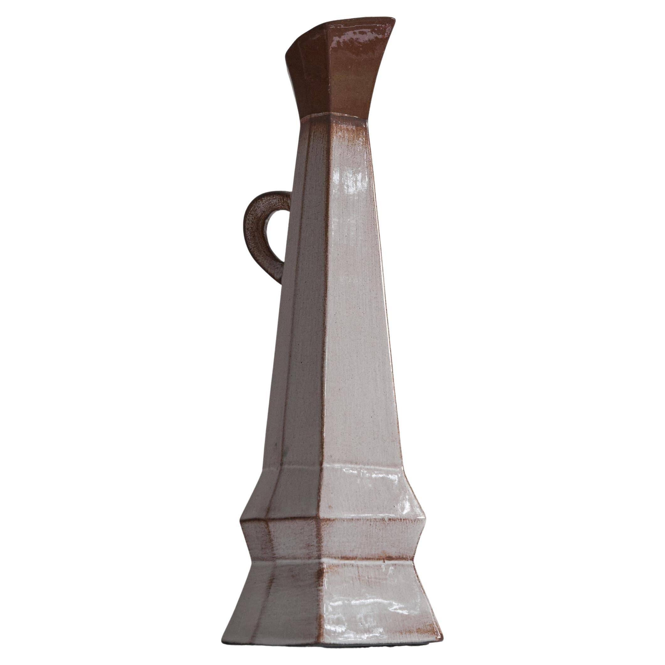Cubist ceramic pitcher vase from the 1950s.
