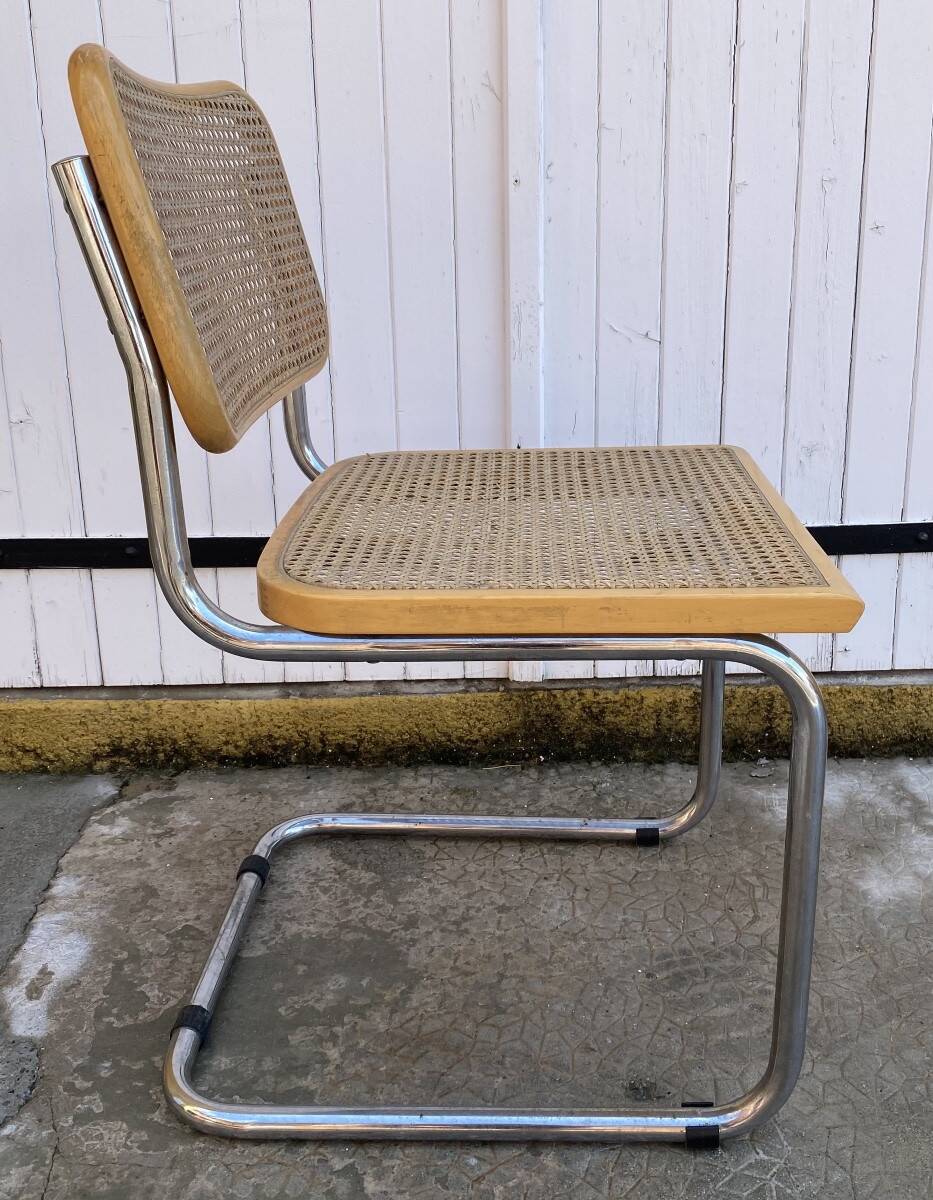 Chaise modèle B32 en cannage et acier chromé Marcel Breuer, ca 1970