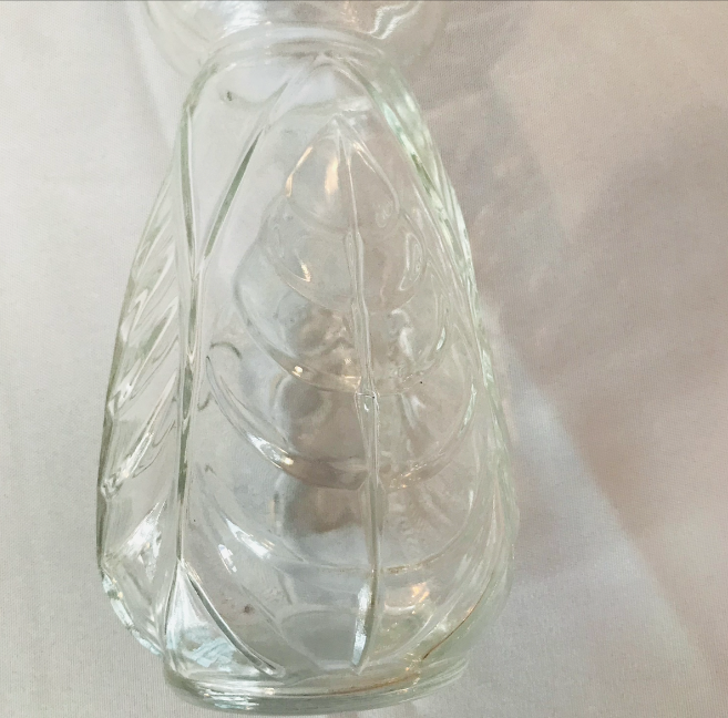 Molded glass vase with old hyacinth pattern leaves 2 of available