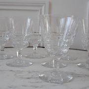 Set of 8 wine glasses Cristallerie de Lorraine 50s