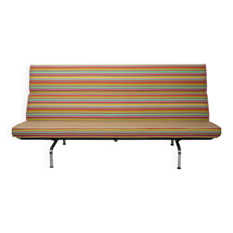 Sofa compact Eames Vitra Alexander Girard Miller stripe fabric