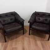 Paire de fauteuils par Arne Norell Suède années 1960