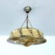 Art Deco pendant light in amber marble glass