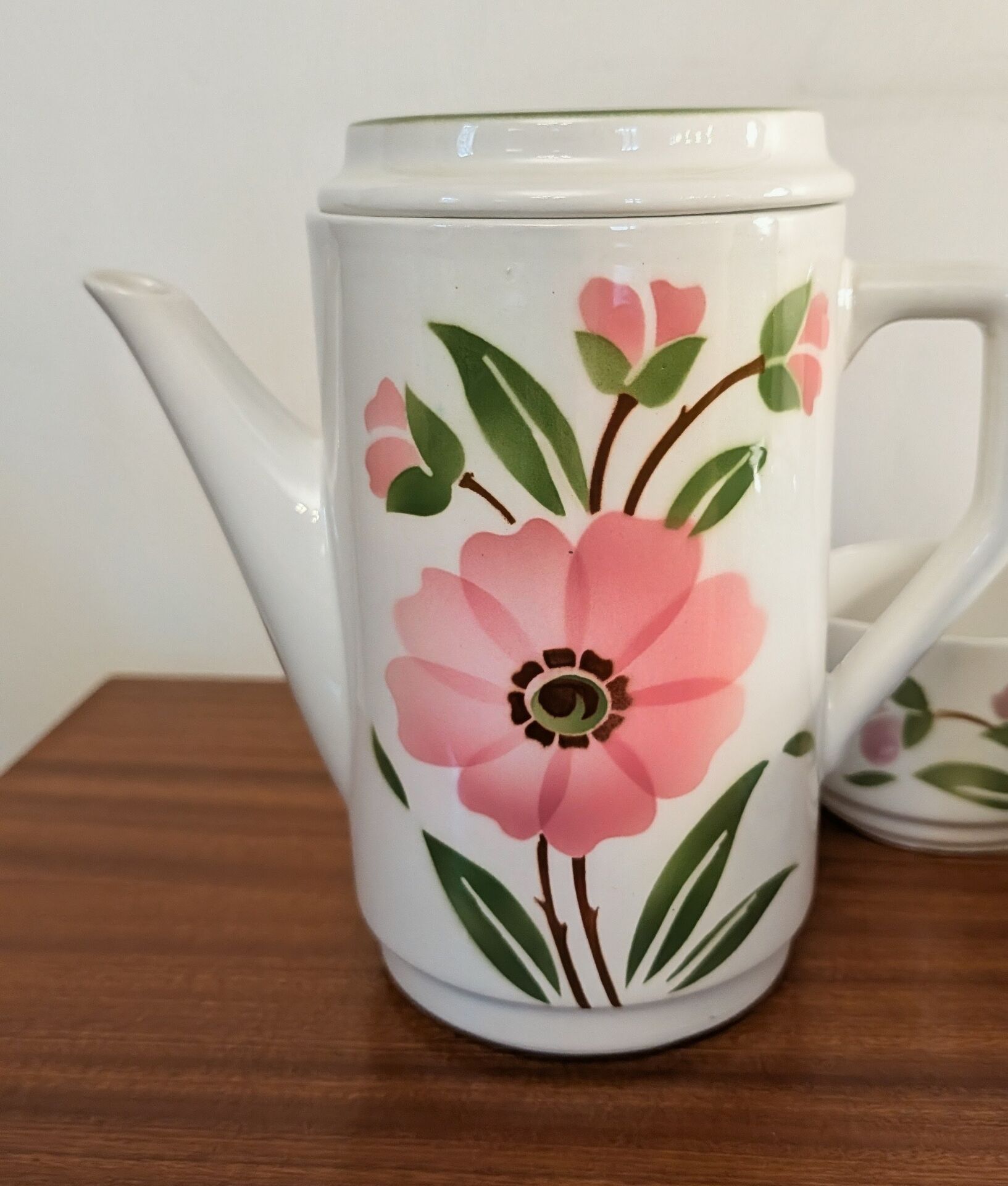 Service à café Moulin des Loups décor floral rose