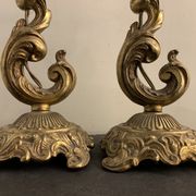 Pair of legs of bronze lamps rocaille style