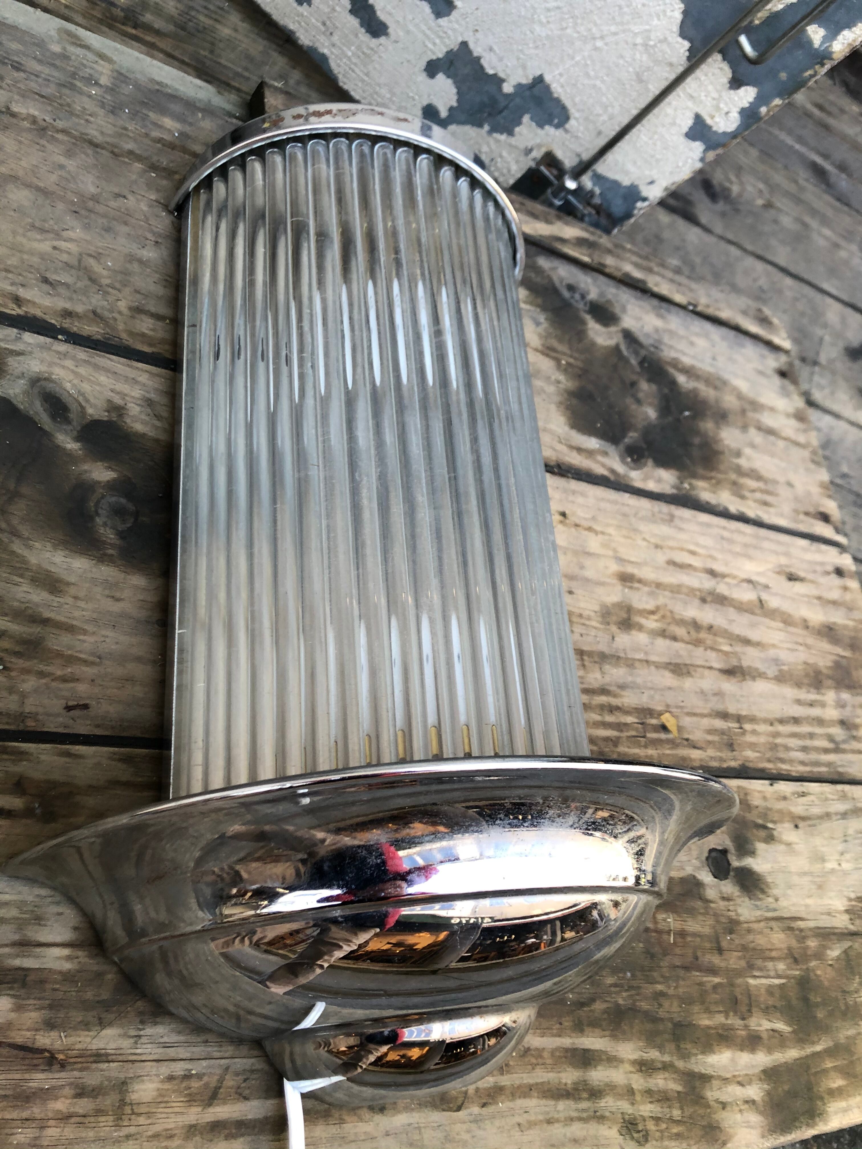 Art Deco Henri Petitot chrome and glass tubes