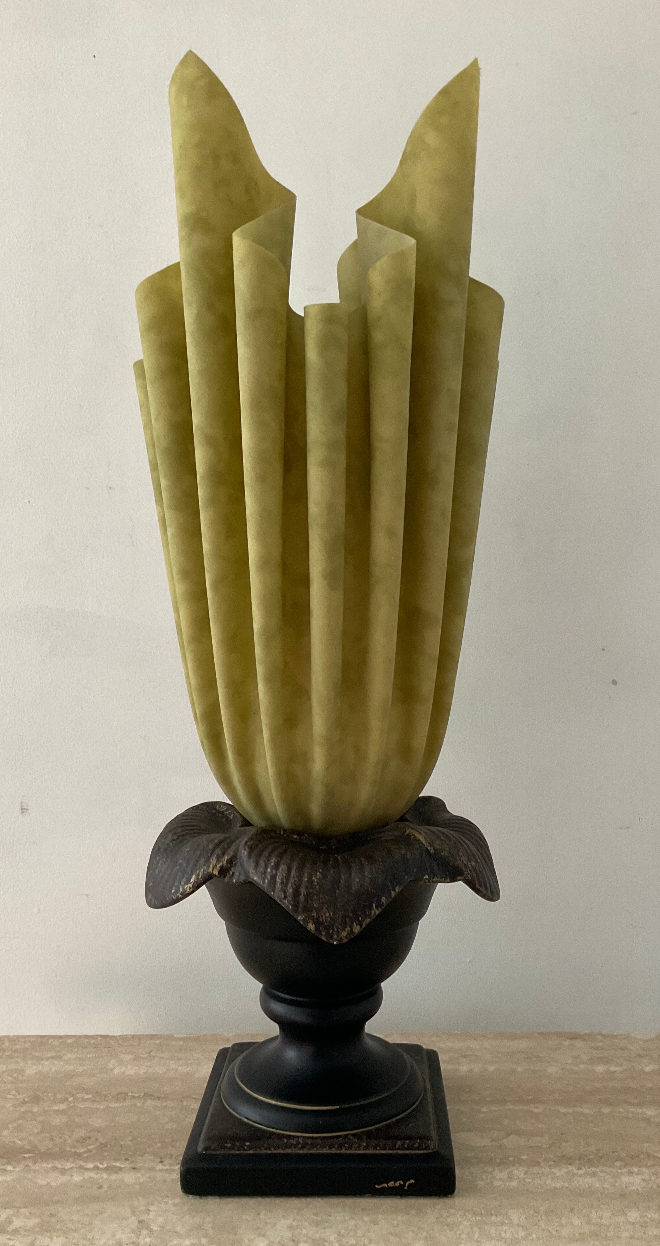 Georgia Jacob gold leaf lamp from the 70s and 80s signed