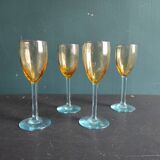 Set of 4 vintage French glasses for liquor
