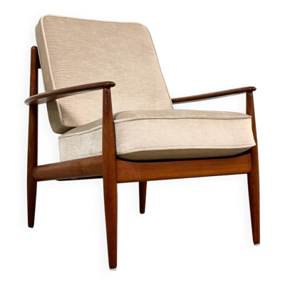 Fauteuil Grete Jalk en teck, Danemark, années 1950