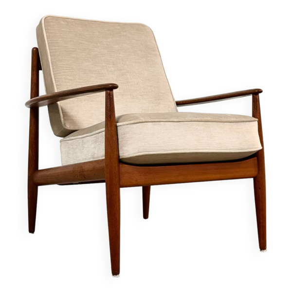 Fauteuil Grete Jalk en teck, Danemark, années 1950