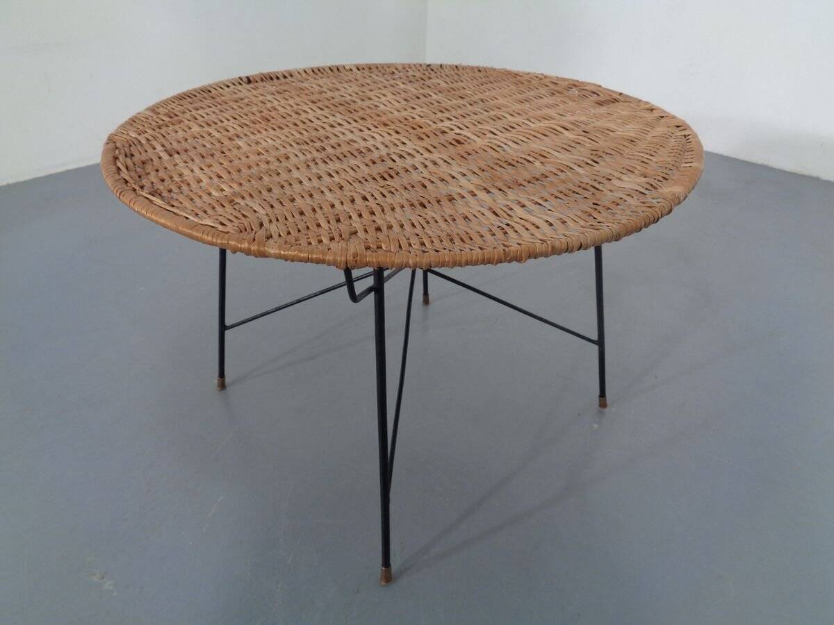 Italian String Basket Coffee Table, 1950s