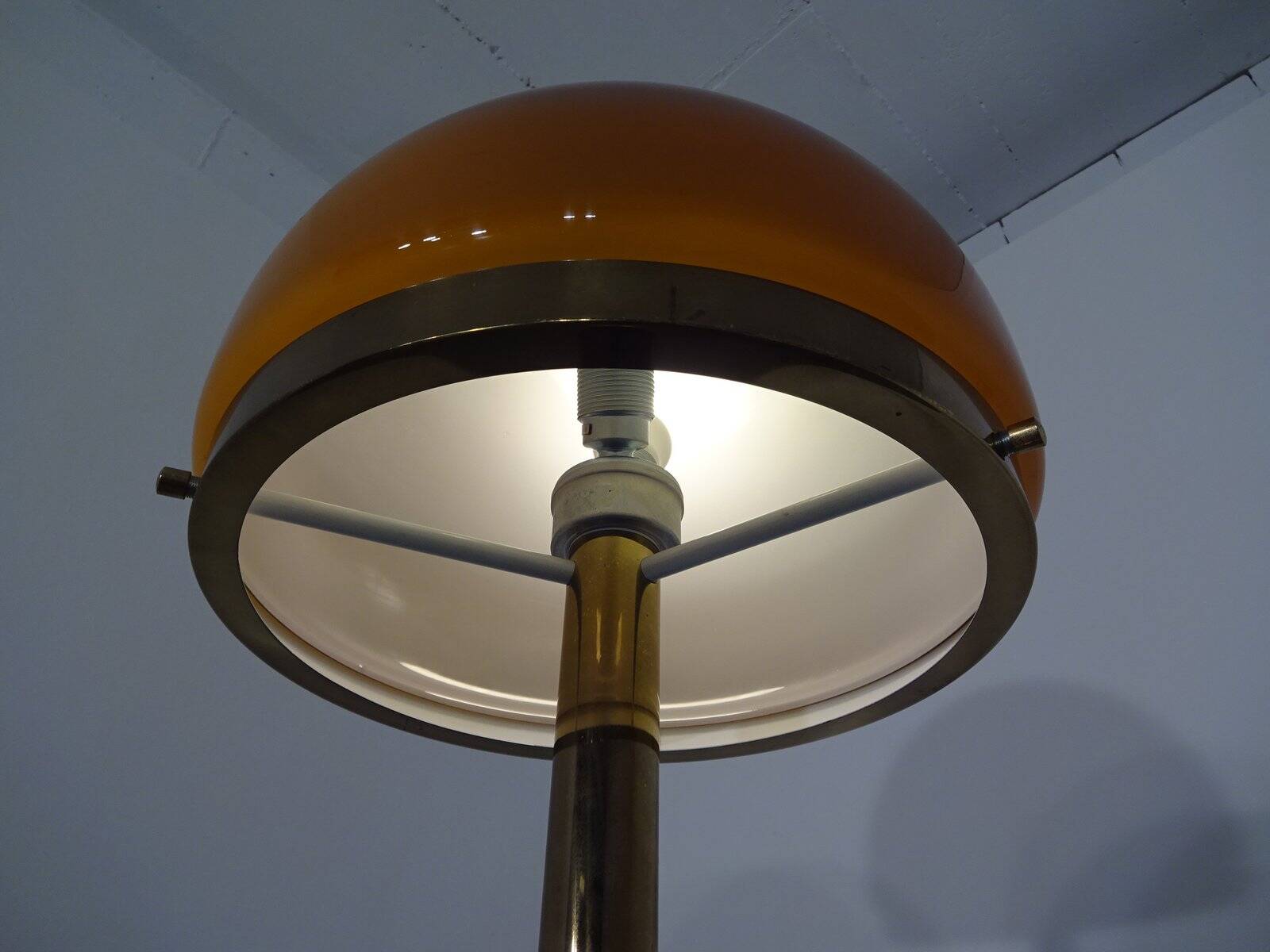 Brass and Glass Floor Lamp, 1970s