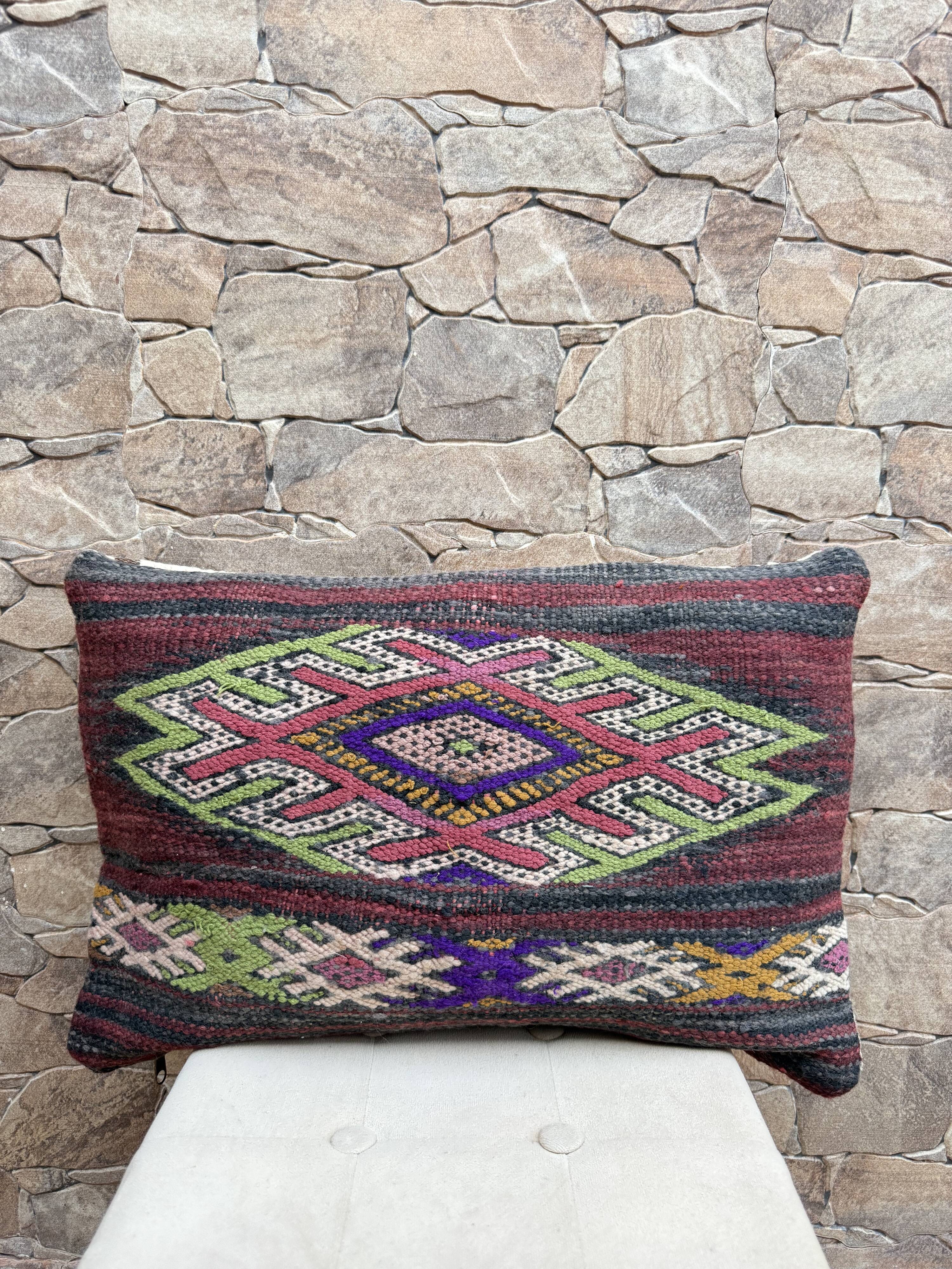 Vintage Moroccan Berber wool cushion cover