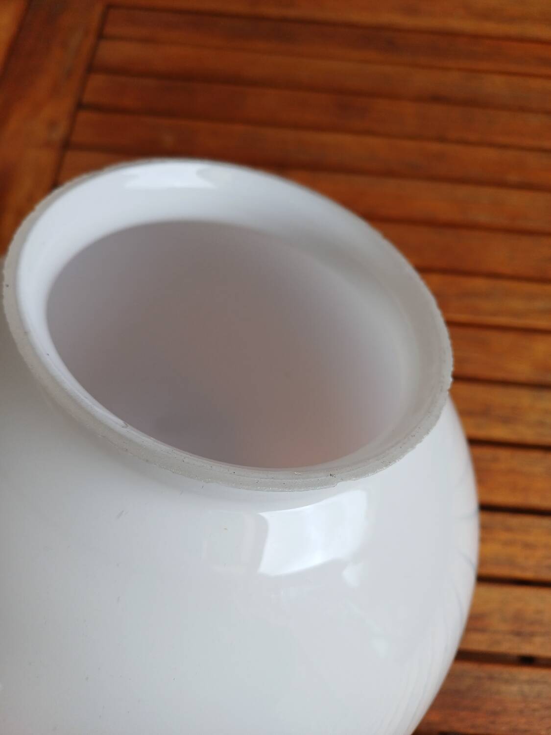 Antique lampshade with an opaline glass globe