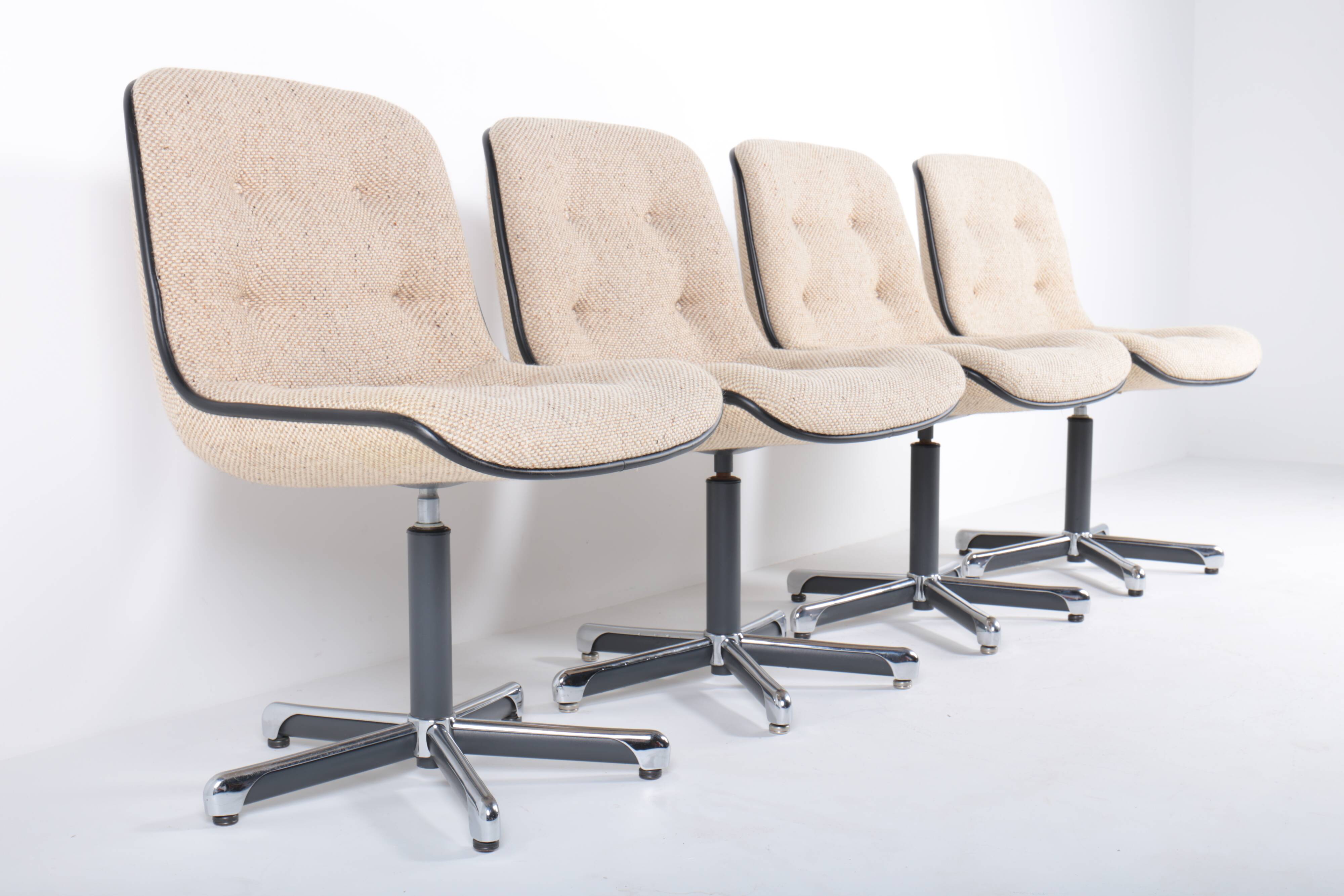 Set of 4 Strafor 451 armchairs by Randall Buck, 1970s