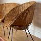 2 wicker basket chairs from the 1950s