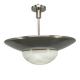 Suspension Bauhaus en nickel et verre, Tchécoslovaquie des années 1930