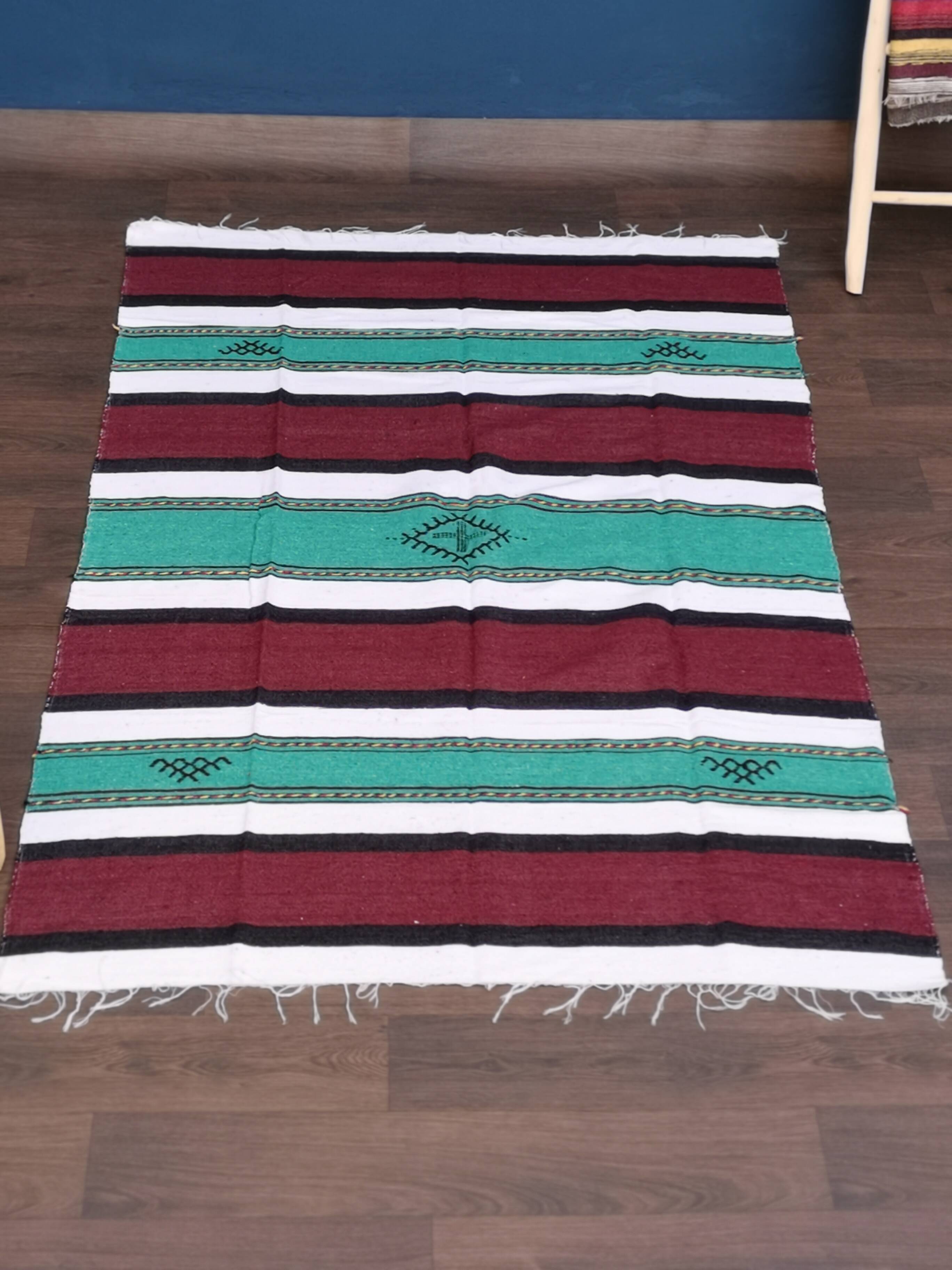 Handmade berber carpet made of multicolored cotton 140x225 cm