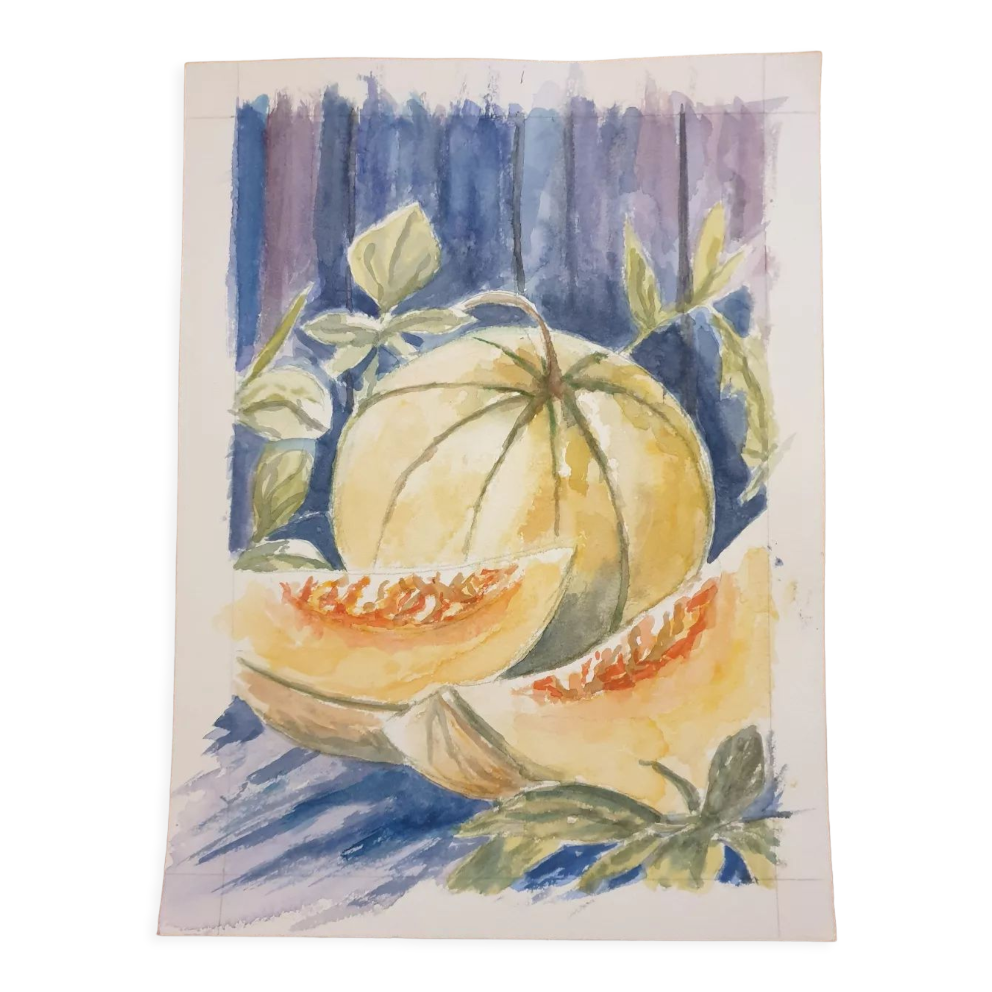 Watercolor still life painting