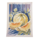Watercolor still life painting